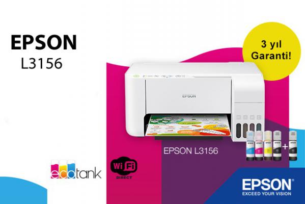 EPSON L3156 Kartuşsuz Yazıcı-Tarayıcı-Fotokopi